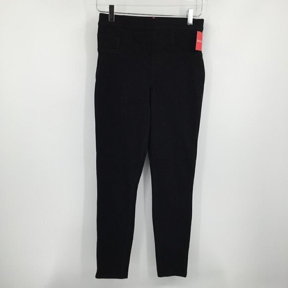 Spanx ankle jean-ish leggings black twill tummy shaping panel new small - Picture 2 of 6